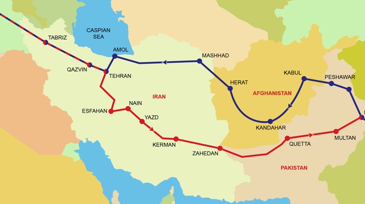 Afghanistan & Iran Map